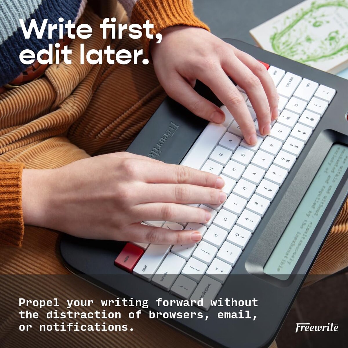 Freewrite Alpha Digital Typewriter, Backlit LCD, Wi-Fi Backup