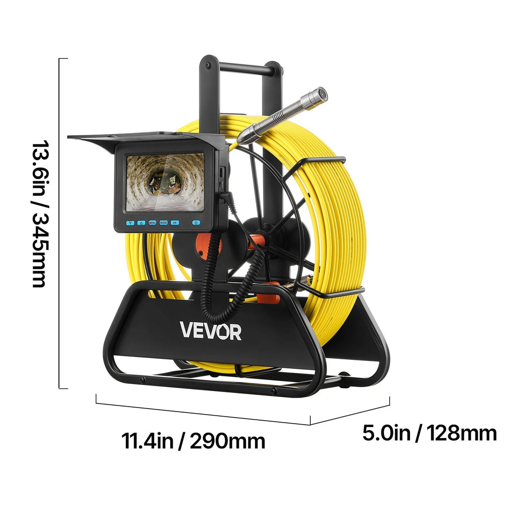 VEVOR Sewer Camera, 98 ft / 30 m, 4.3 inch Display, 16 GB Card - WP9602B