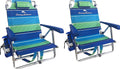 2 Backpack Beach Chairs with Storage Pouch and Towel Bar