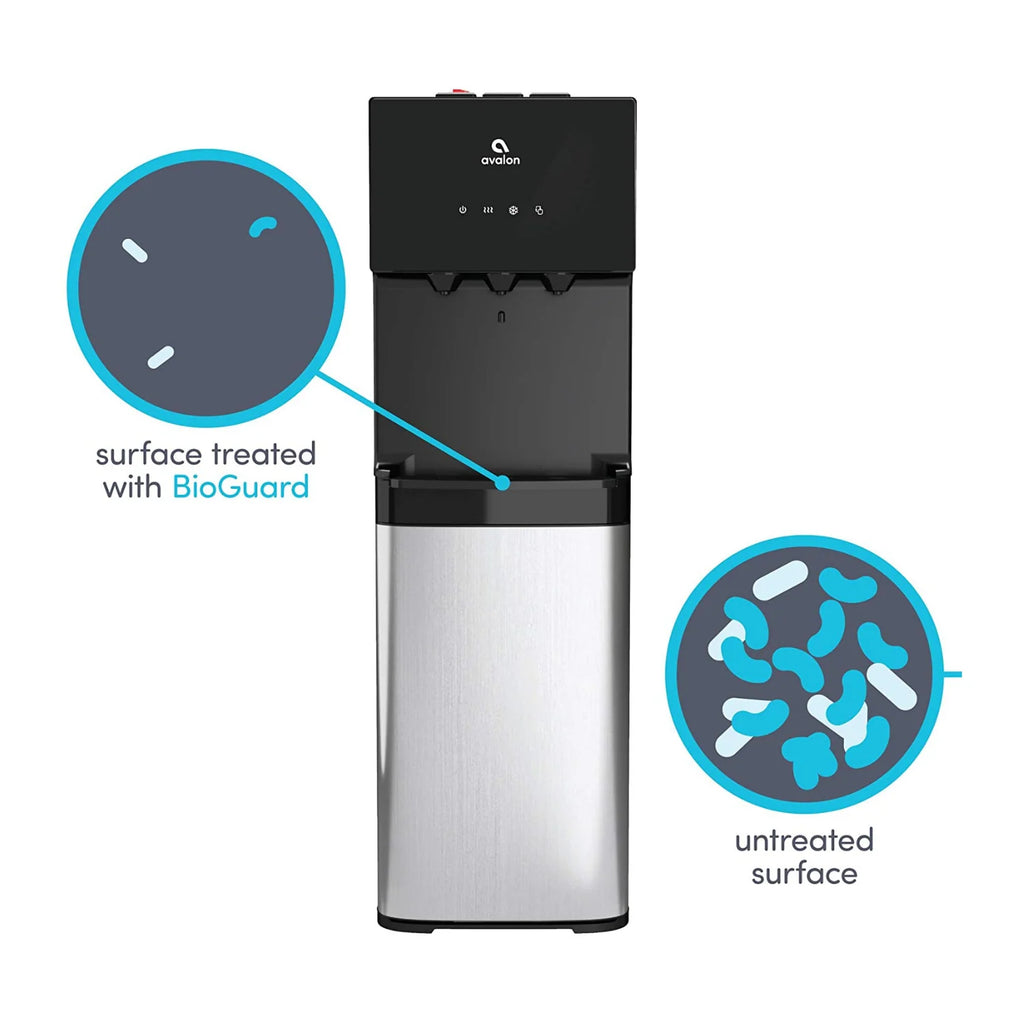 Avalon Bottom-Loading Water Cooler Dispenser, 3 Temperature Settings, Stainless Steel & Black