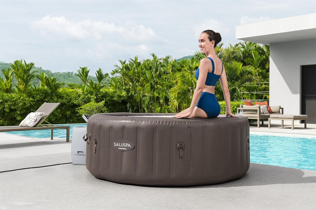 Bestway SaluSpa Miami Inflatable Hot Tub Spa, 71 x 26 in, 2-4 Person, Black - 60104E