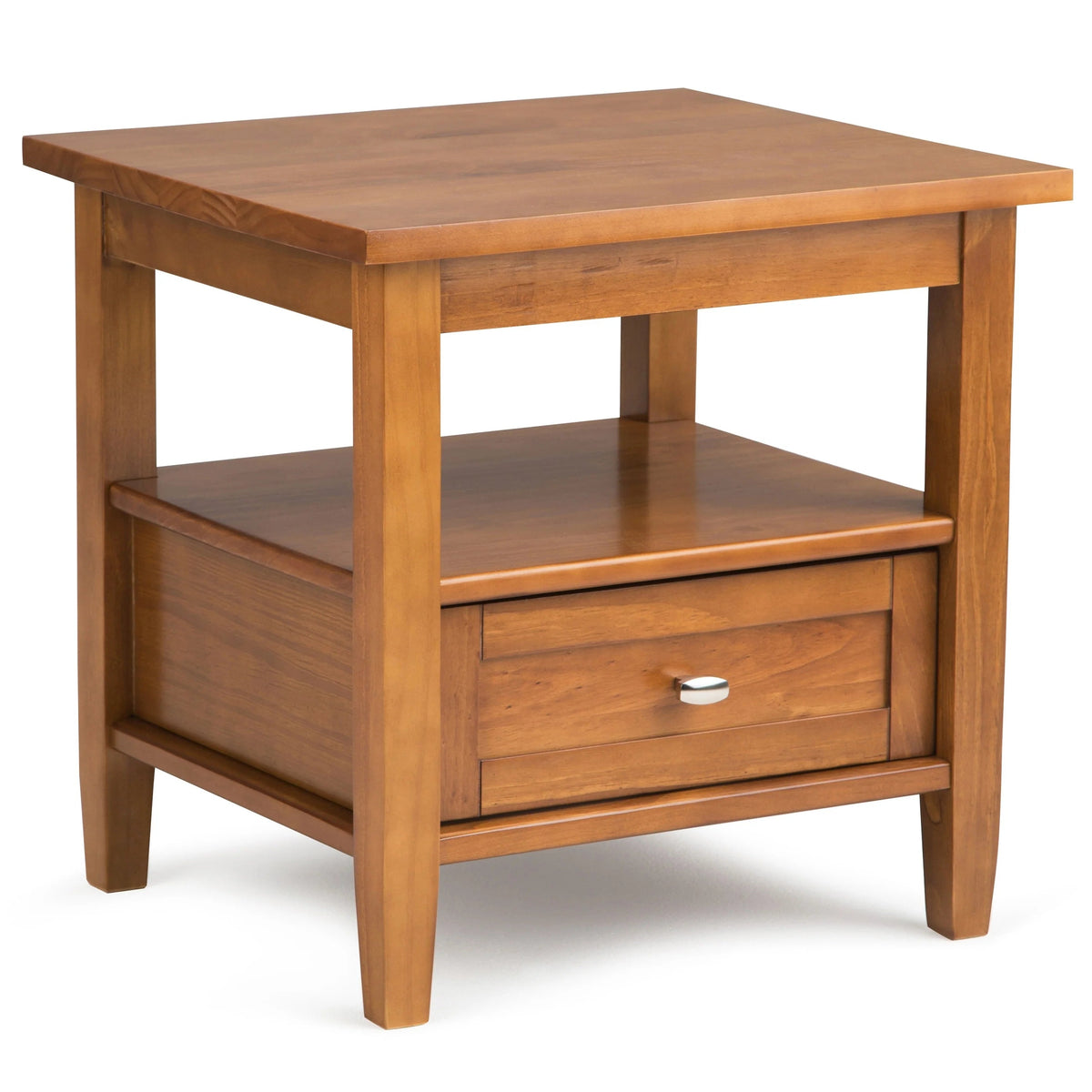 Solid Wood Rectangle End Table With Drawer And Shelf, 18.1in D x 20in W x 19.5in H - Norfolk