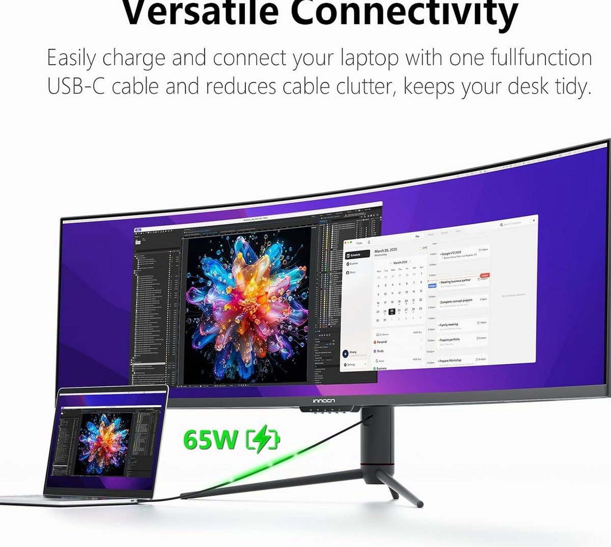 INNOCN 49" Curved Gaming Monitor, 144Hz, HDR400, USB-C, 49C1G