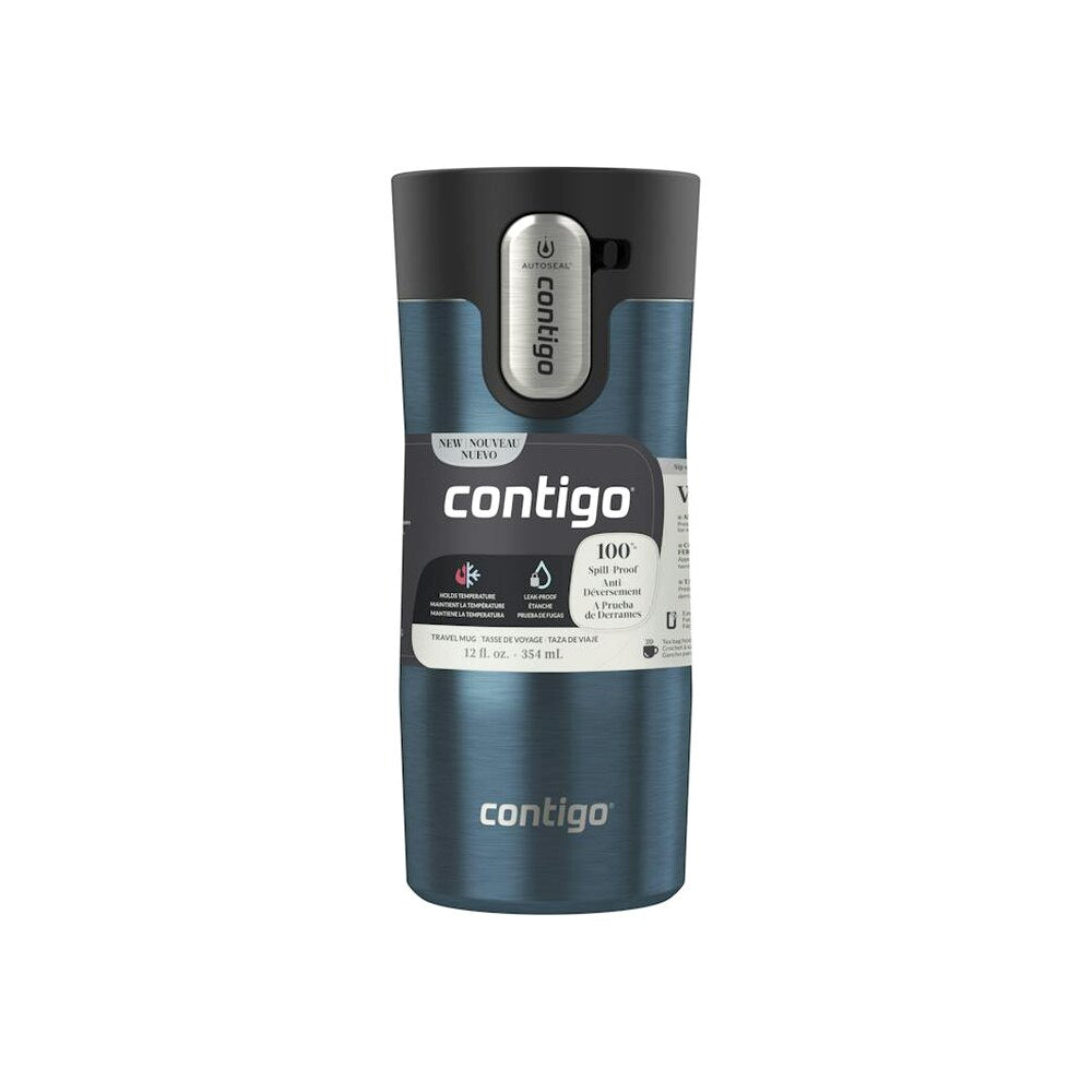 Contigo® AUTOSEAL® West Loop Vacuum-Insulated Stainless Steel Travel Mug with Easy-Clean Lid, 12 oz - Transparent Blueberry