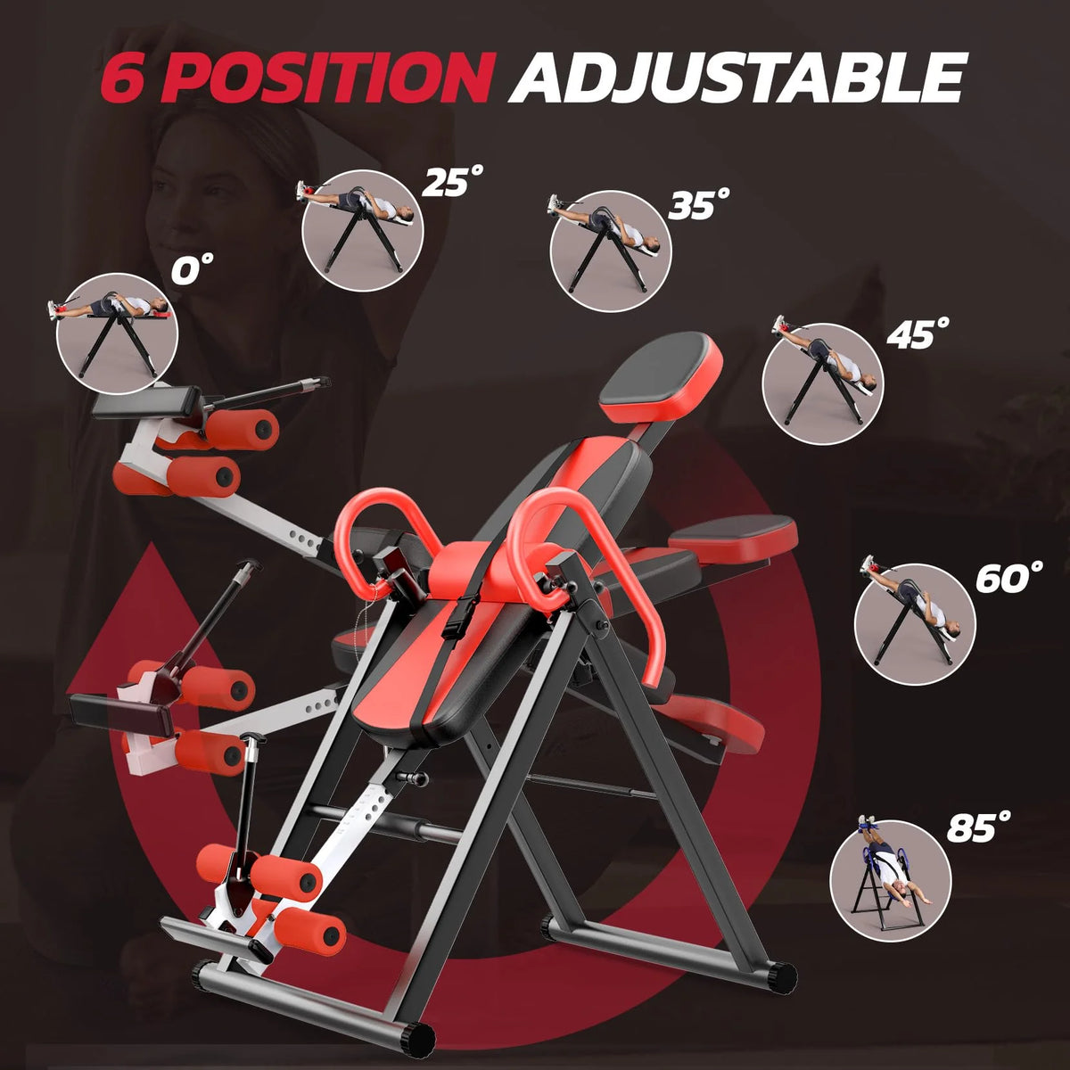 YOLEO Adjustable Inversion Table - 300-Pound Capacity