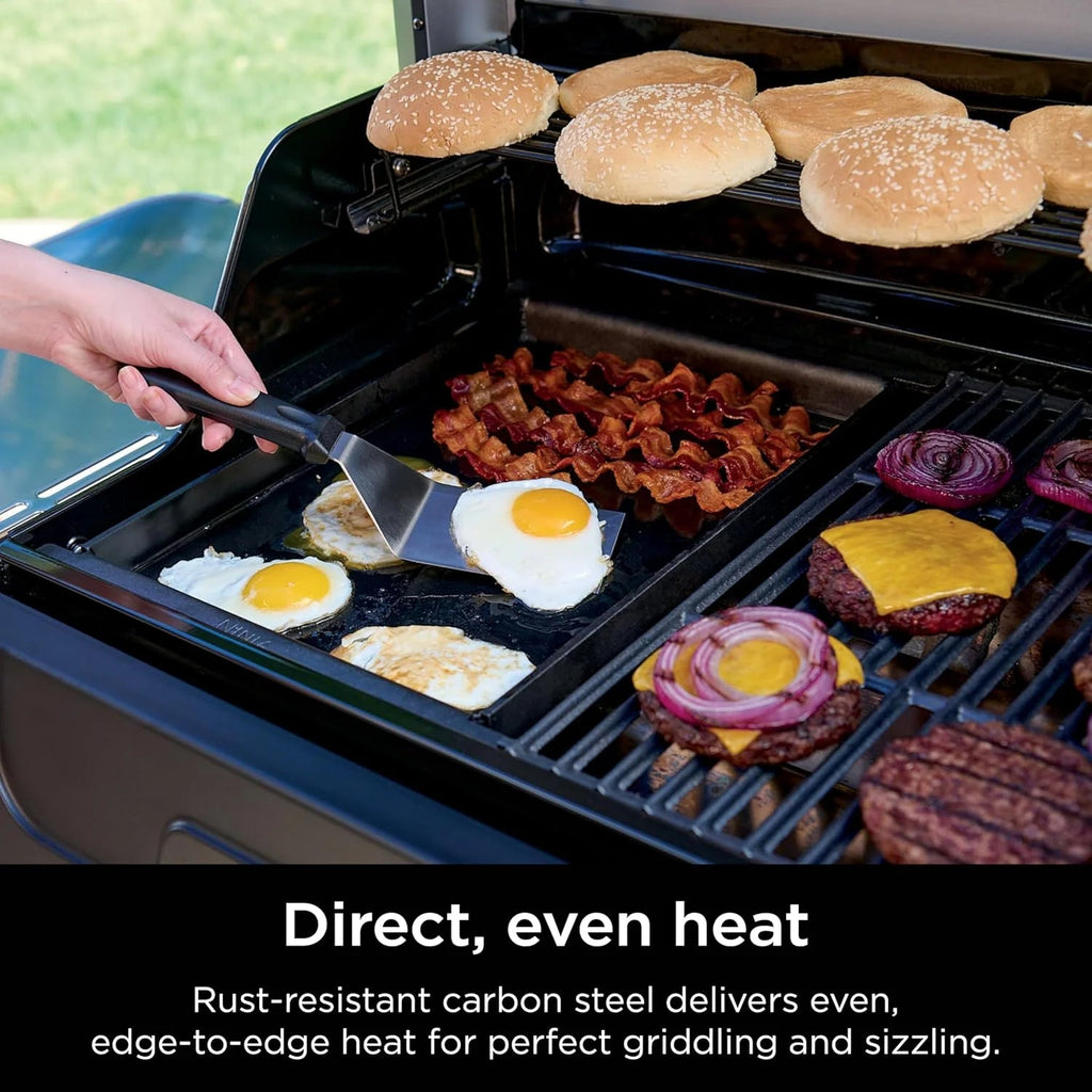 5-in-1 Electric and Propane 3-Burner Outdoor Grill and Smoker, Stainless Steel
