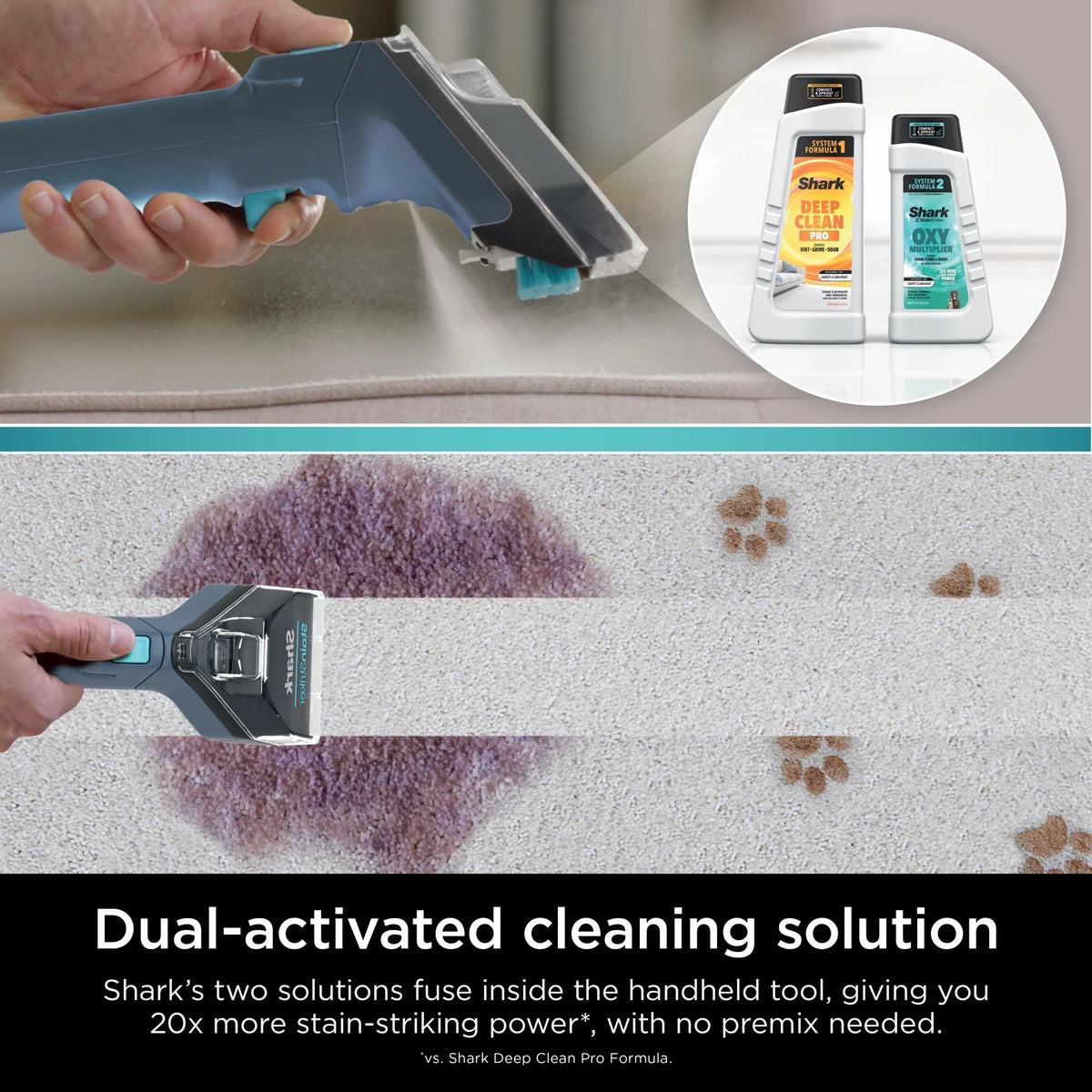 Shark StainStriker Portable Carpet And Upholstery Cleaner With 2 Tools, 6oz And 12oz Formulas - PX200 Navy/White