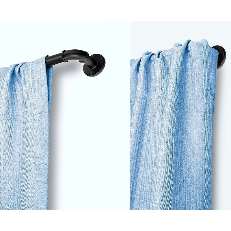 1 Inch Industrial Wrap-Around Curtain Rods, Matte Black, 28-48 in, 48-86 in, 86-120 in
