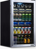 NewAir Beverage Refrigerator Cooler | 126 Cans Free Standing with Right Hinge Glass Door
