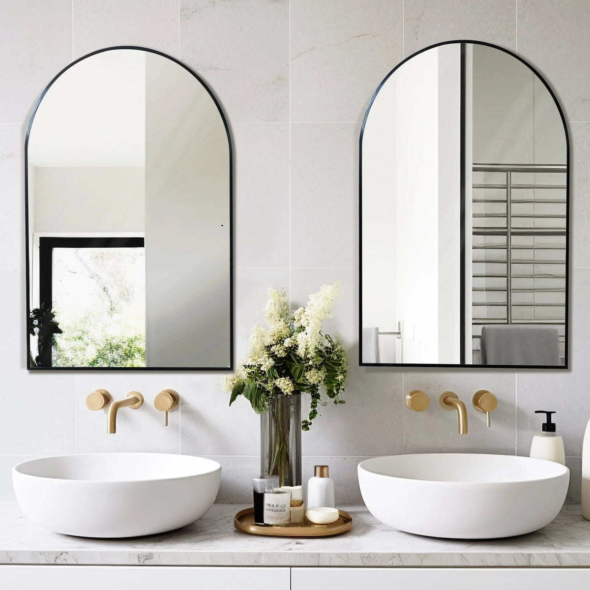 Arched Bathroom Vanity Mirrors, 2 Pack, 36x24 Inch