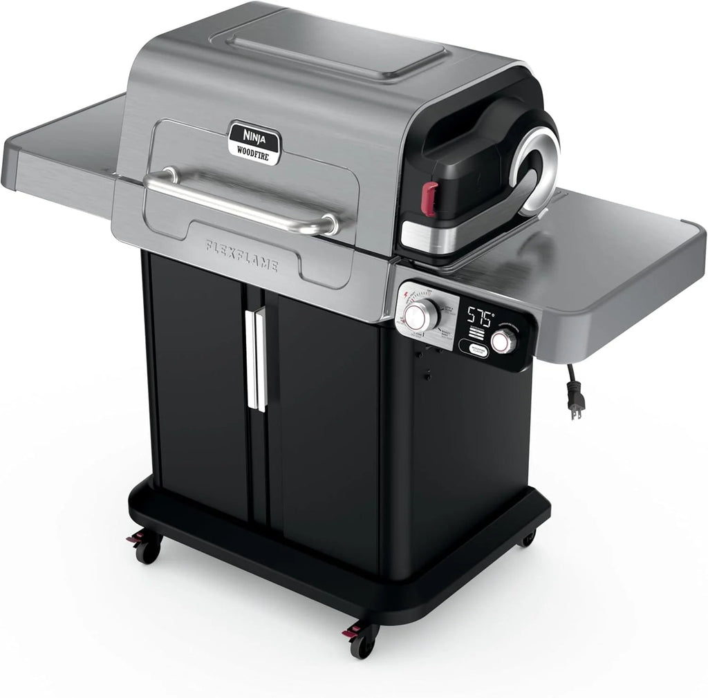 5-in-1 Electric and Propane 3-Burner Outdoor Grill and Smoker, Stainless Steel