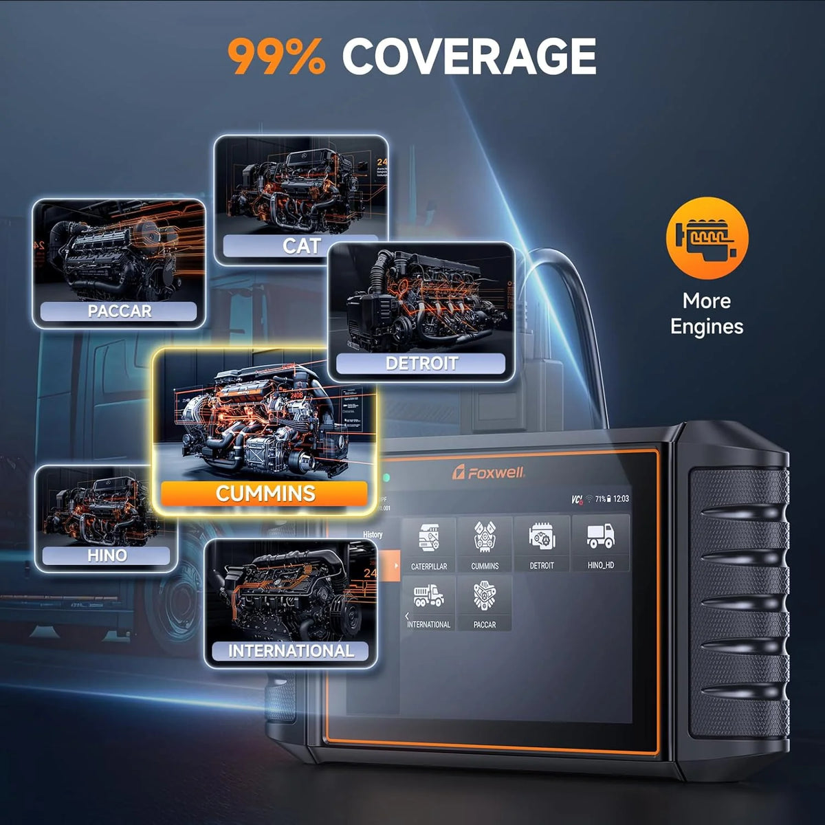 Heavy Duty Truck Diagnostic Scanner With DPF Regen And Injector Cutoff - HD500