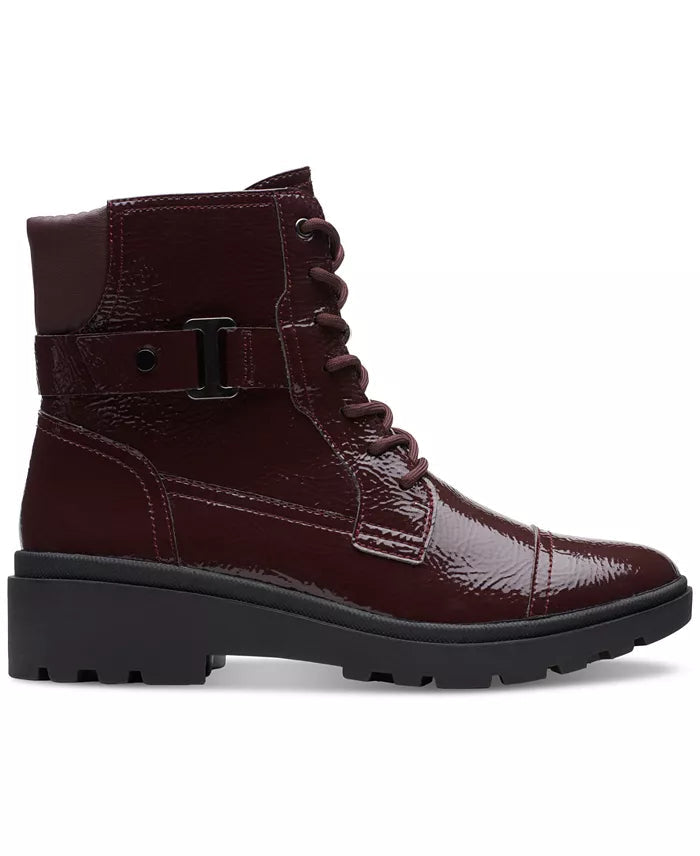 Women's Lace-Up Buckle Ankle Boots With 2-Inch Heel