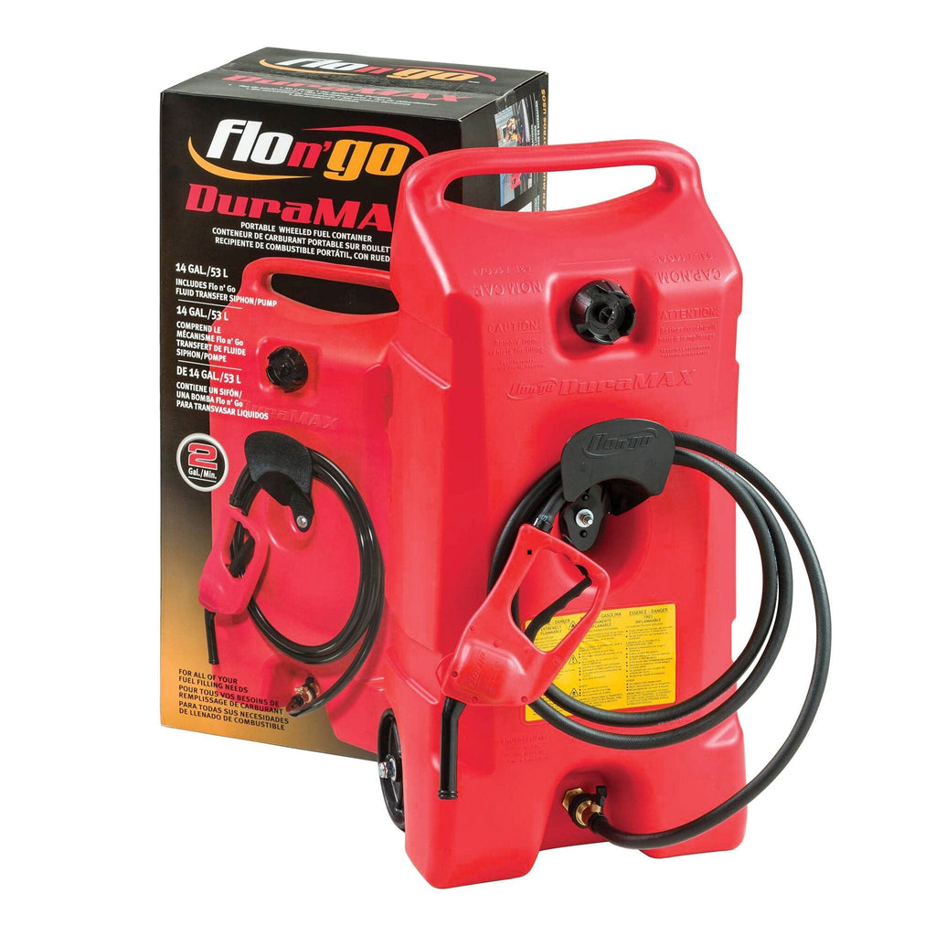 14 Gallon Portable Gas Fuel Tank with Pump, 2 Pack, Red