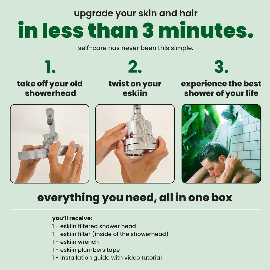 Eskiin Filtered Showerhead With Replaceable Shower Filter