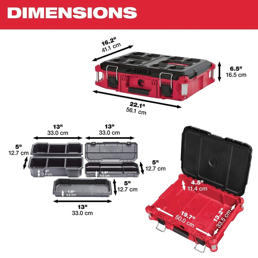 PACKOUT 22 in. Rolling Tool Box, 22 in. Large Tool Box and 22 in. Medium Tool Box 8426-8425-8424