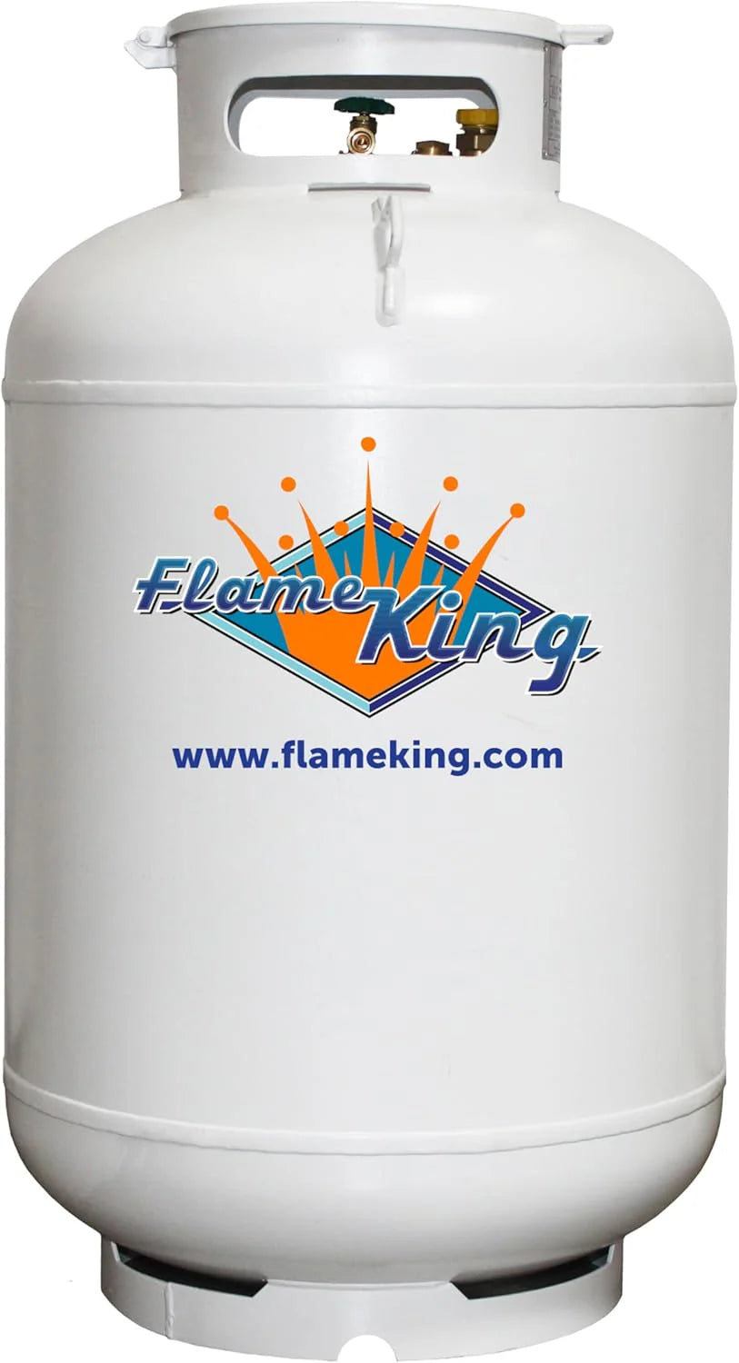 Flame King Vertical Propane Tank 420LB - White