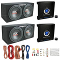 MTX TNE212D 12" Subwoofer (2 Pack) + Monoblock Amplifier (2 Pack) + Amp Wire Kit