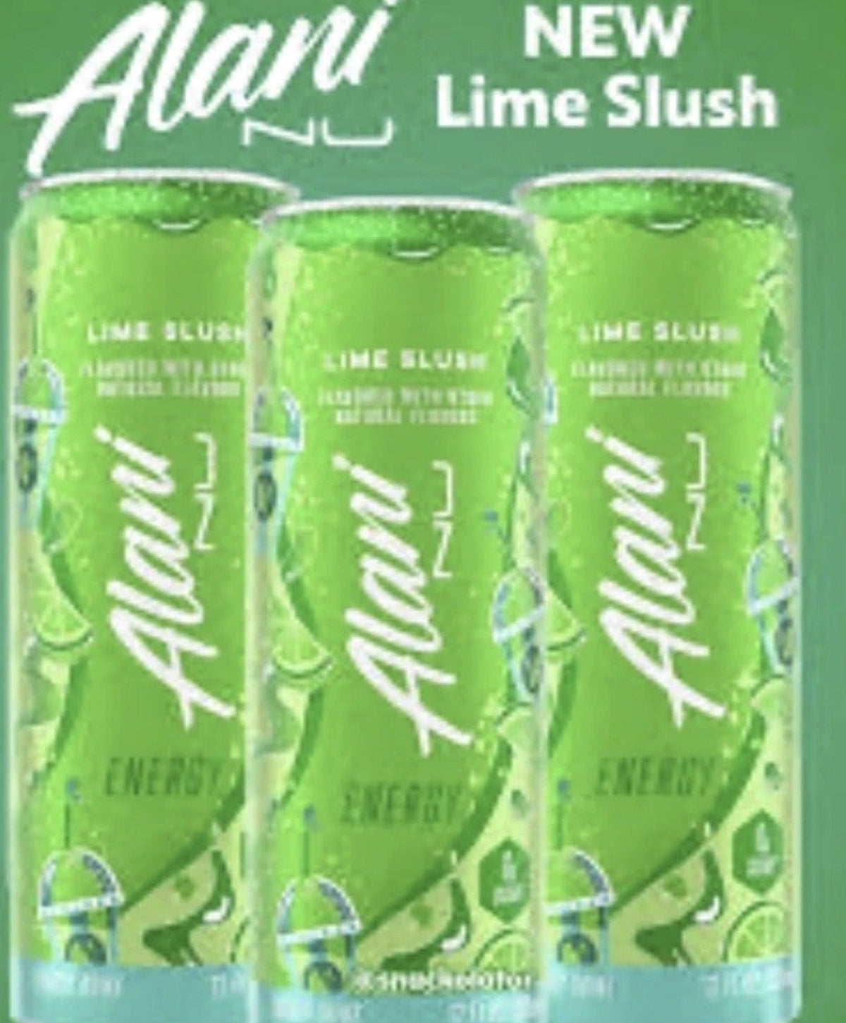 Energy Drink, Lime Slush Flavor, 12 Pack (12fl oz Cans), Sugar Free, Low Calories, 200mg Caffeine