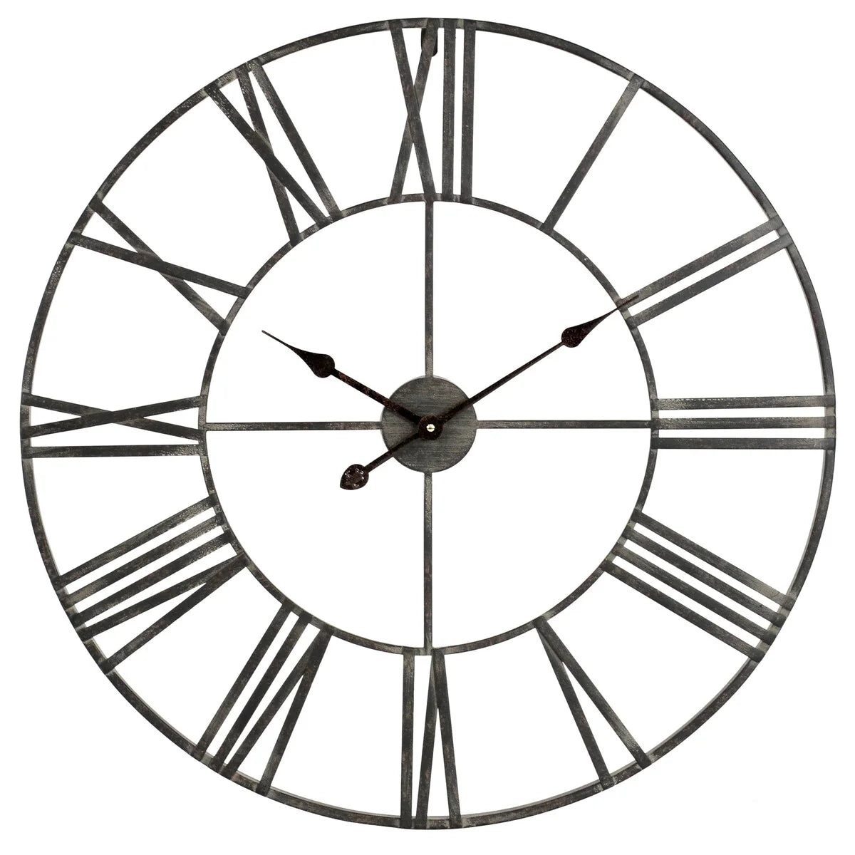 Round Metal Open-Frame Wall Clock