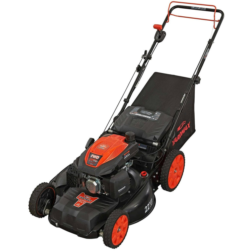 YG2860 22′′ 201cc 3-in-1 Gas Self-Propelled Lawn Mower with CVT and High Wheels