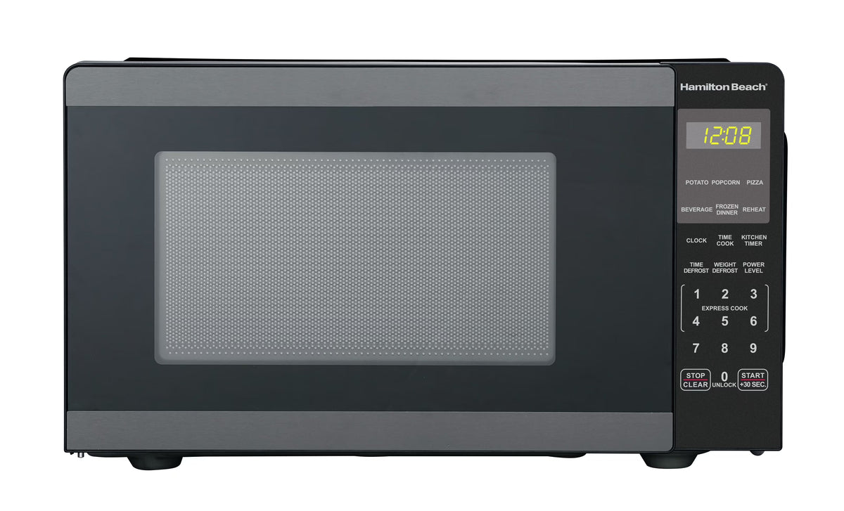 Hamilton Beach Countertop Microwave Oven, 0.9 Cu ft, 900 Watts, Stainless Steel, 18.98 in W x 14.17 in D x 10.63 in H - HB8436127995-01