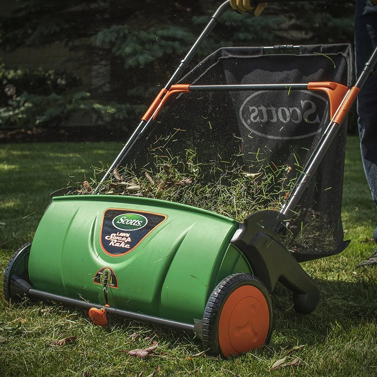 Scotts Push Lawn Sweeper, 26-Inch Sweeping Width, 3.6 Bushel Collection Bag - LSW70026S