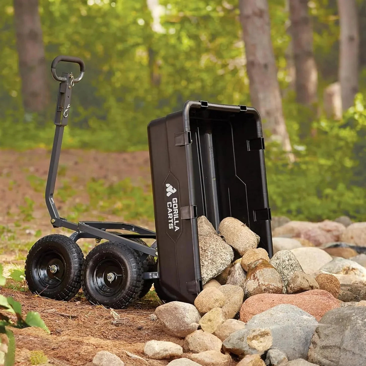 Gorilla Carts Utility Dump Wagon 6 Cubic Feet 1200 lb Capacity Black - GOR6PS
