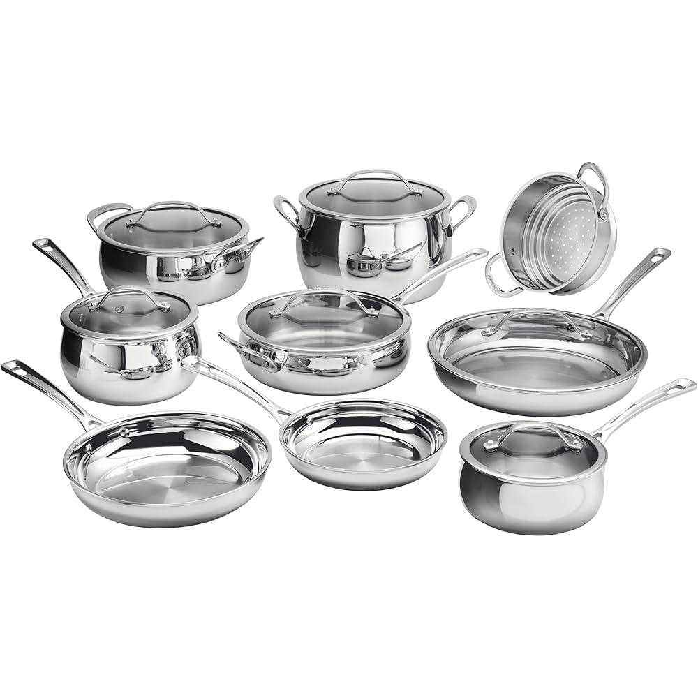 Cuisinart PureClad Triple-Ply Stainless Steel 15-Piece Cookware Set - PCST-15