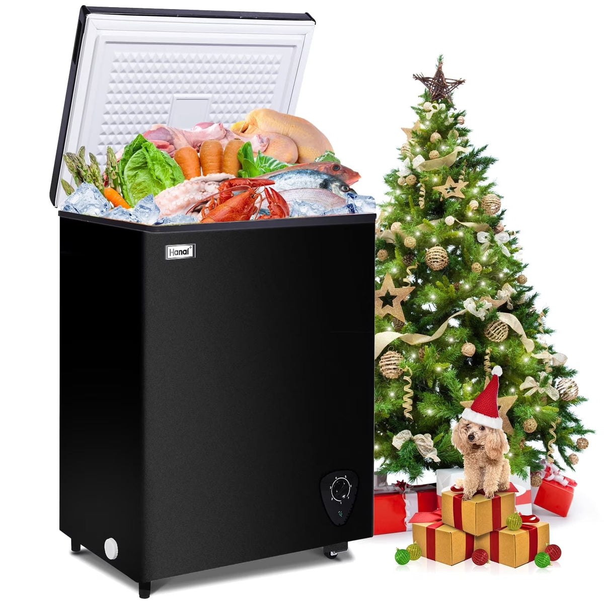 WANAI Chest Freezer 3.5 Cu. Ft. - Top Open Door