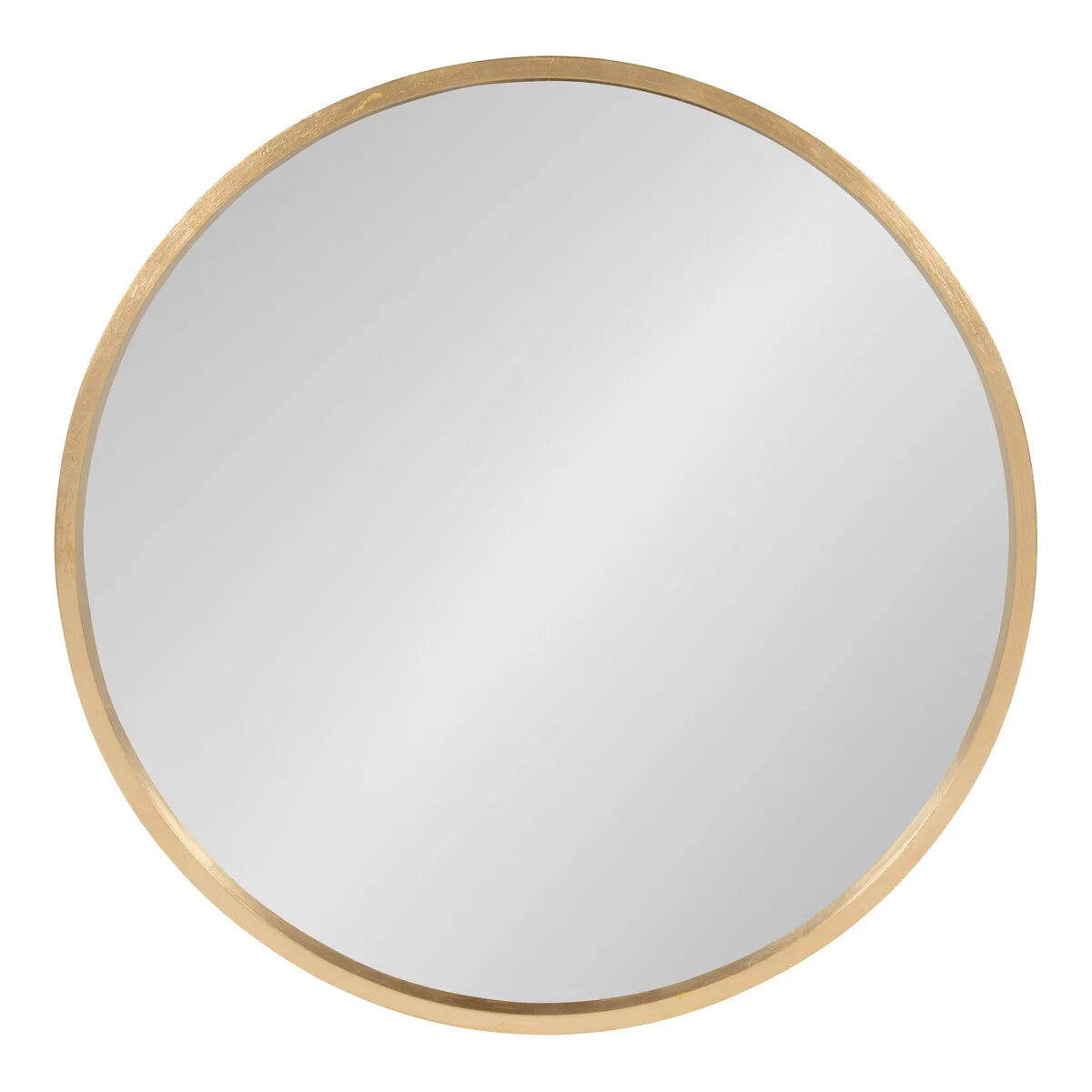 Round Wood Accent Wall Mirror With Modern Decorative Wooden Frame