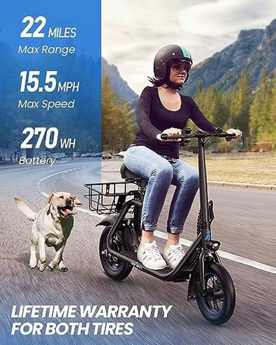 URBANMAX C1 Electric Scooter with Seat, 450W Powerful Motor up to 22 Miles Range