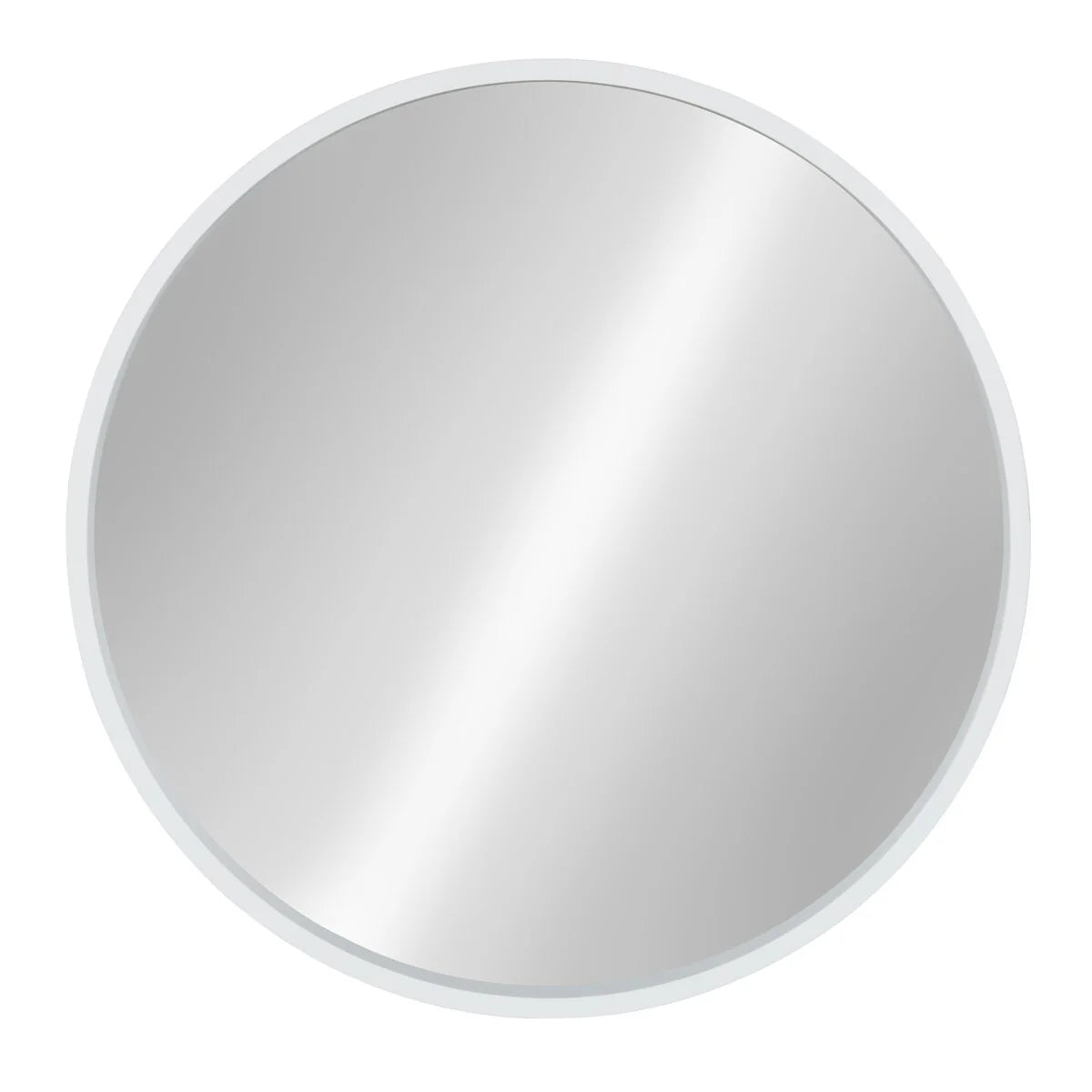 Round Wood Accent Wall Mirror With Modern Decorative Wooden Frame