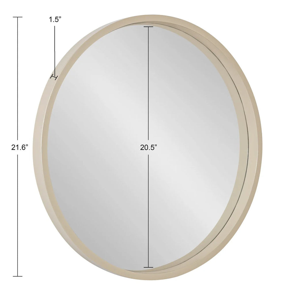 Round Wood Accent Wall Mirror With Modern Decorative Wooden Frame