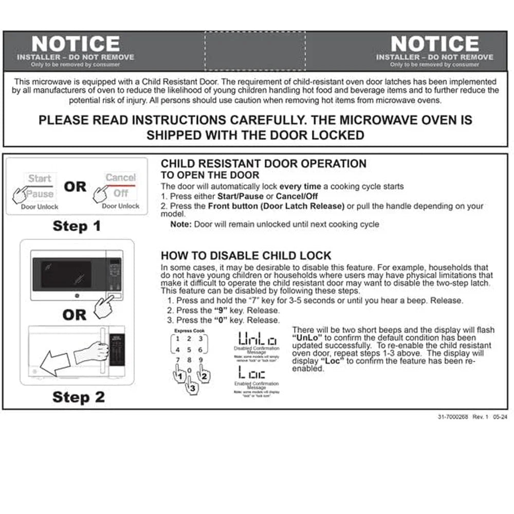 GE 3-in-1 Countertop Microwave Oven, 1.0 Cu. Ft., 1,050 Watts - GCST10A1WSS