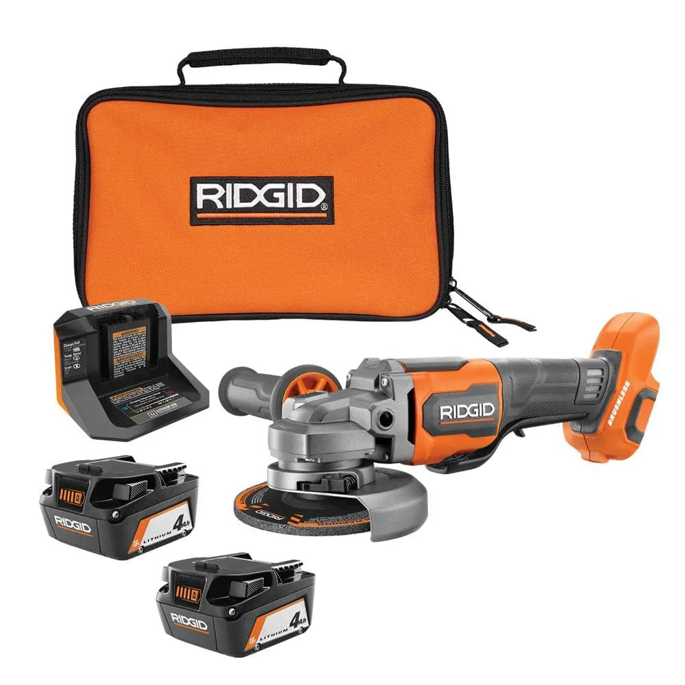 18V Brushless Cordless 4-1/2 in Paddle Angle Grinder With (2) 4.0 Ah Batteries, Charger, And Bag - AC93044SBN