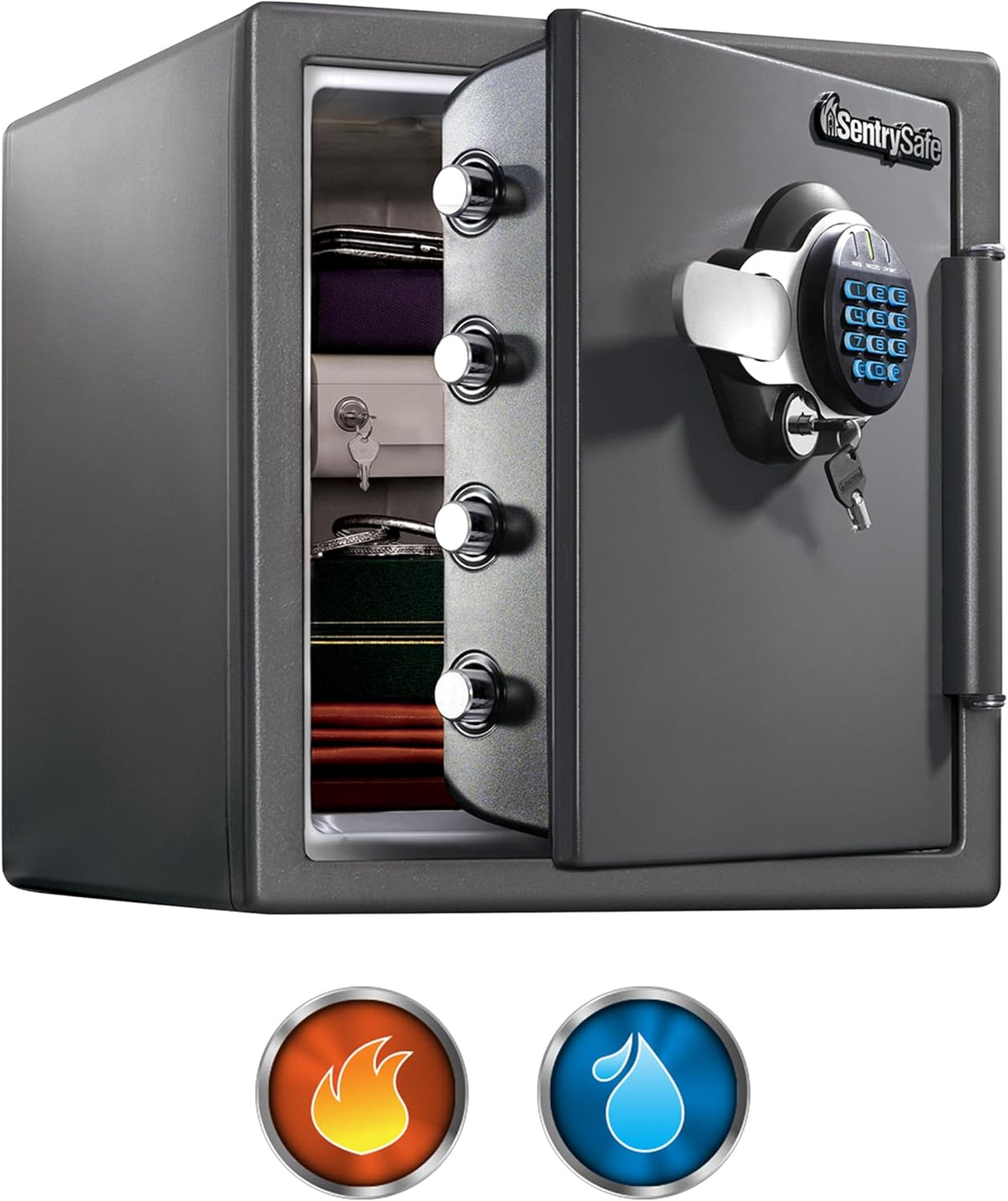 1.23 Cu Ft Waterproof And Fireproof Digital Safe Box - Alloy Steel