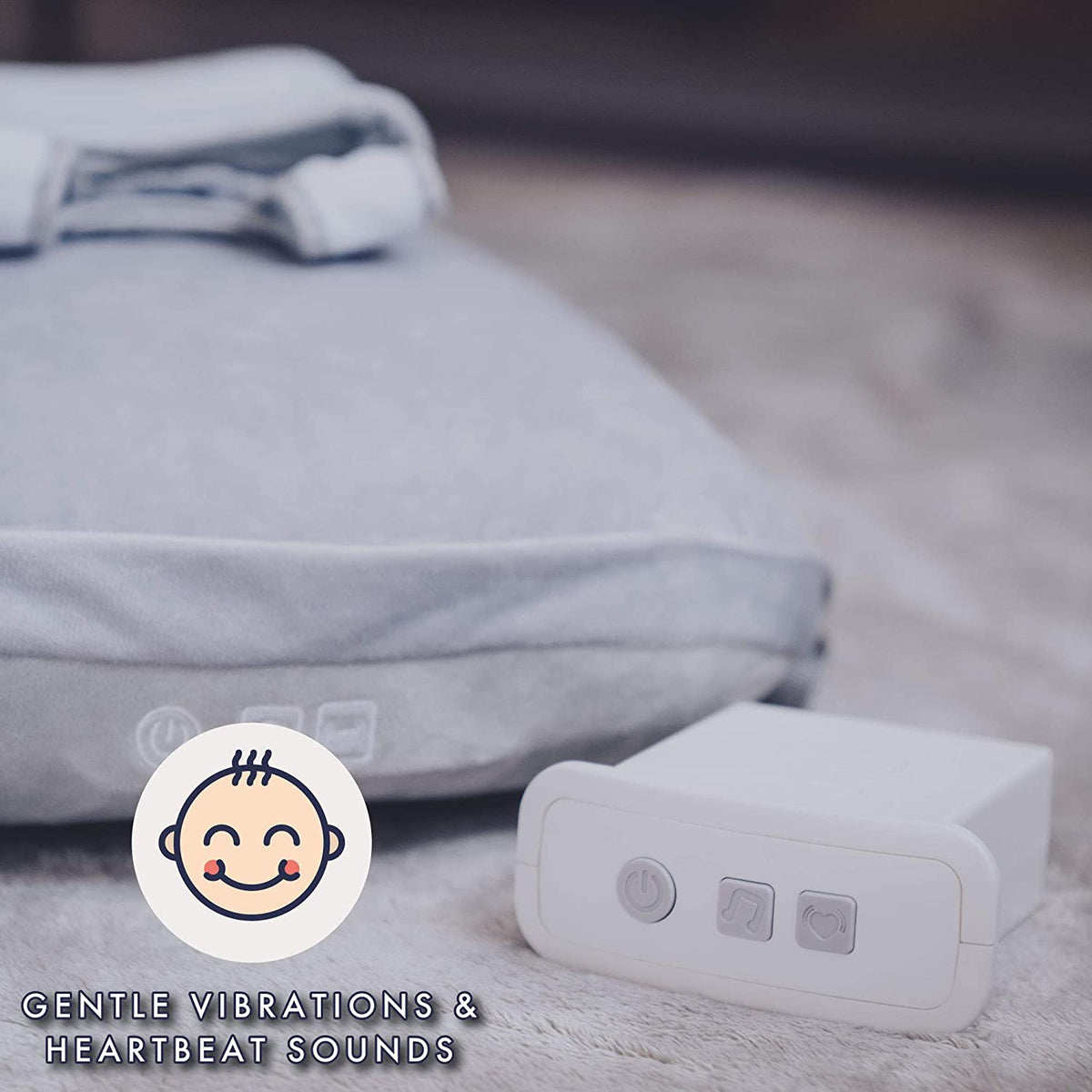 Newborn Comfort Cushion With Gentle Vibration And Heartbeat Sound For Tummy Time