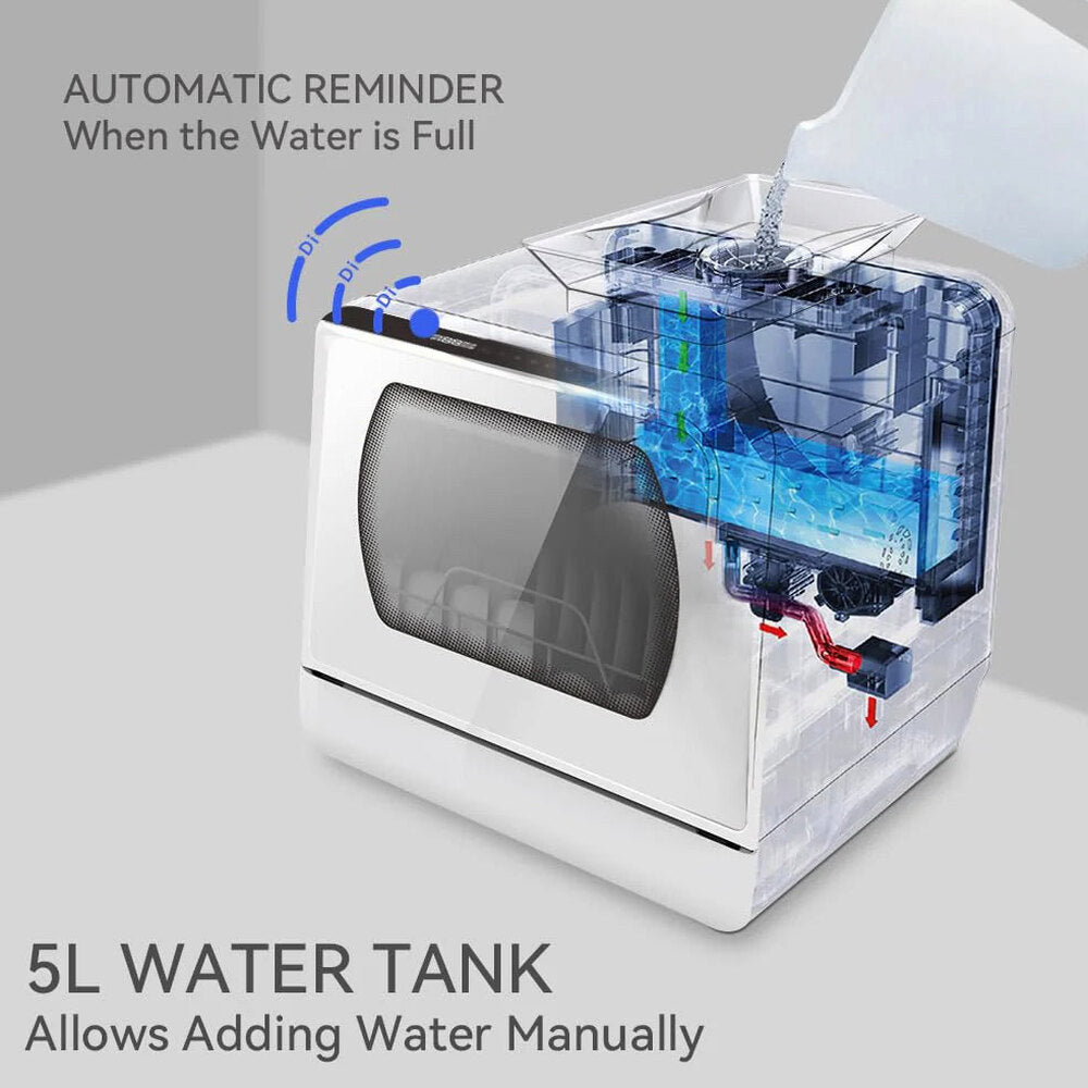 Hermitlux Countertop Dishwasher With 5-Liter Built-in Water Tank