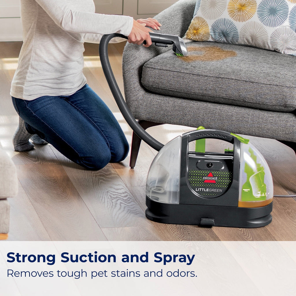BISSELL Little Green Portable Carpet &amp; Upholstery Cleaner, Strong Suction, Large Tank, Includes Stain Tool &amp; Formula