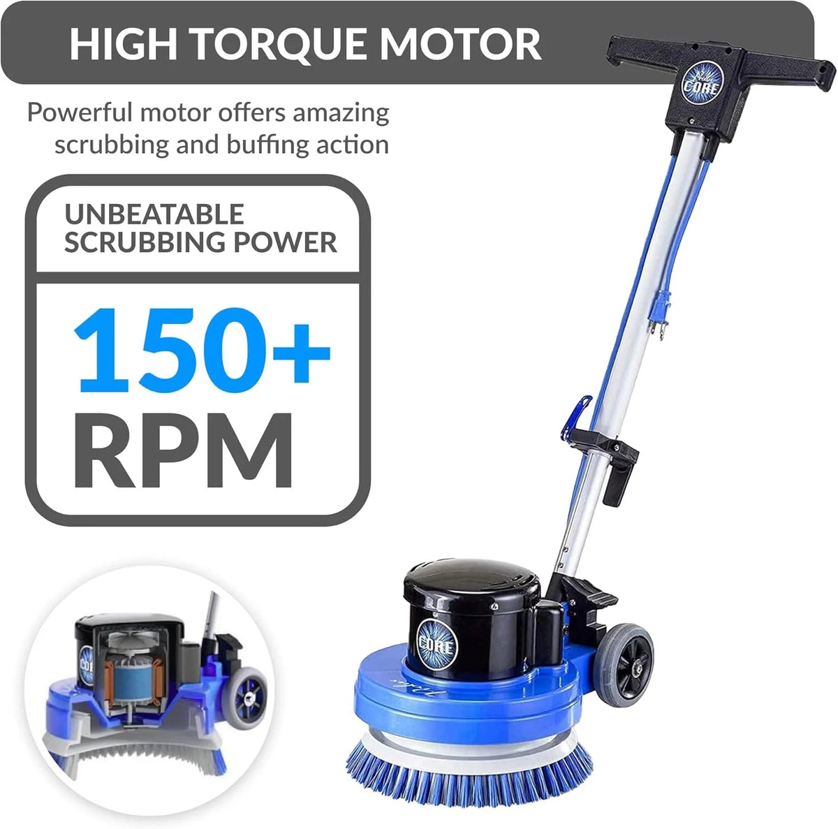 Prolux Core Heavy Duty Commercial 13in Floor Polisher Buffer Scrubber Machine With 5 Pads - Core