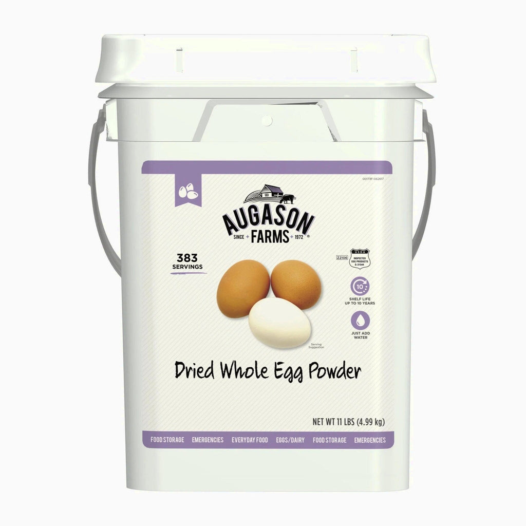 Augason Farms Dried Whole Egg Powder Emergency Food Supply 11 Pound 4-Gallon Pail 383 Servings