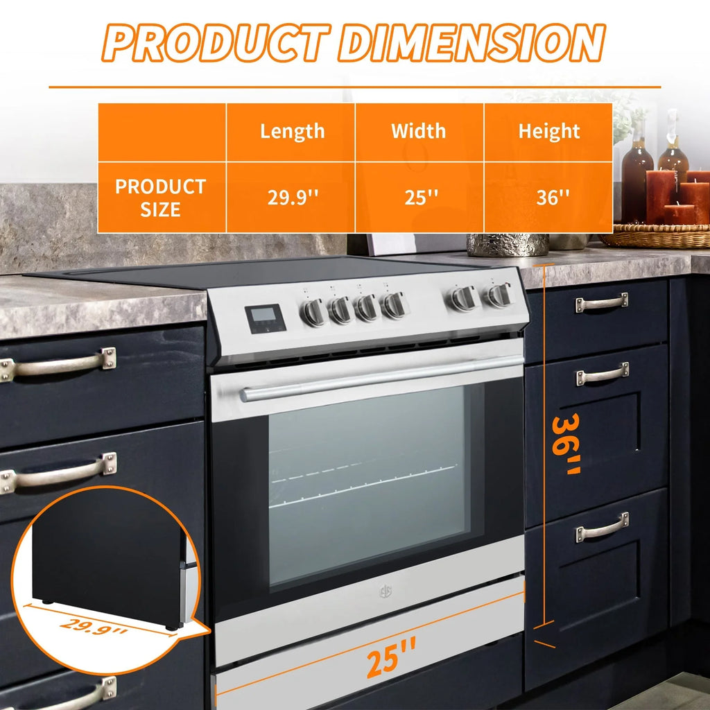 Front Control Electric Range - 5.0 cu. ft., 5 Elements, 240V, Stainless Steel