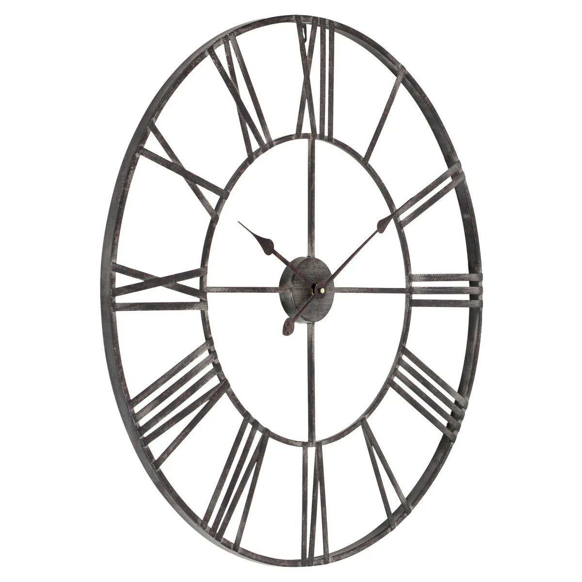 Round Metal Open-Frame Wall Clock