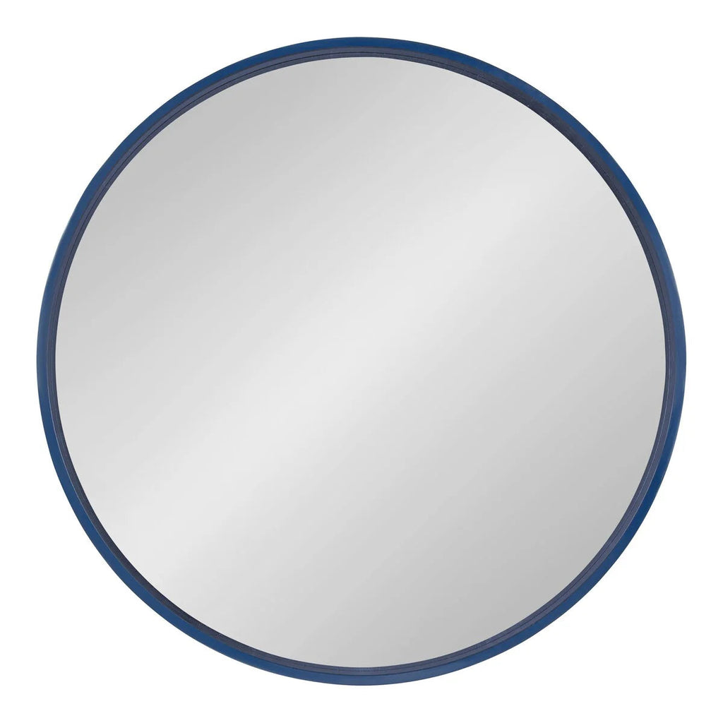 Round Wood Accent Wall Mirror With Modern Decorative Wooden Frame