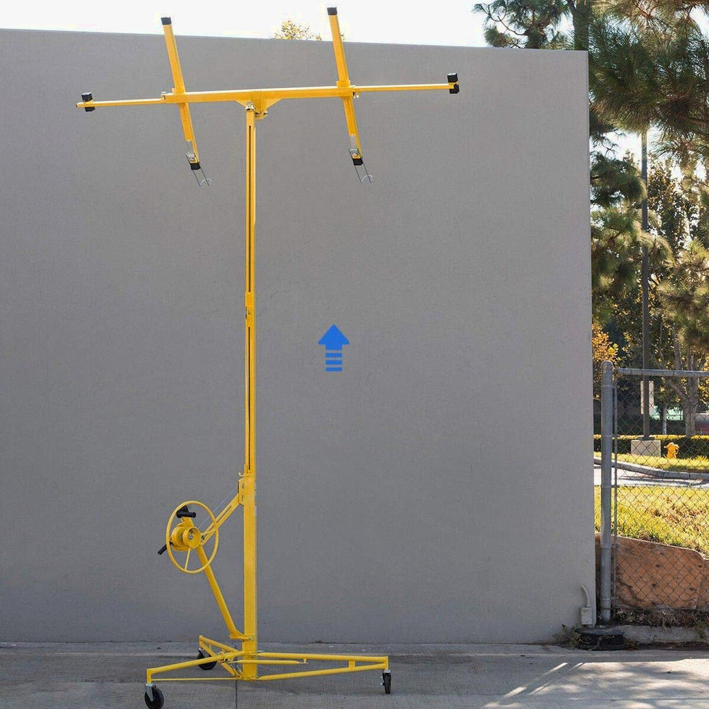 Stark USA 65044 65044 Drywall Lift 11' Yellow Rolling Sheetrock Panel Hoist Jack