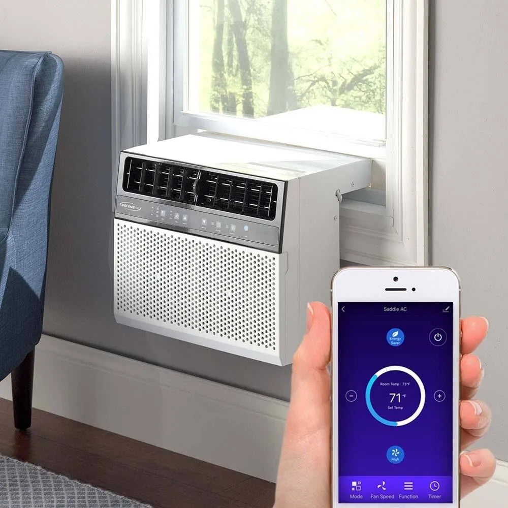 Soleus Air Hybrid Saddle Window Air Conditioner With WiFi, 8,000 BTU, White