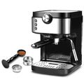 Steam Espresso Machine With Milk Frother, 20 Bar Italian Pump, 900ml Water Tank, Black Stainless, 1700W