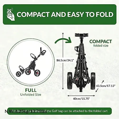 Caddytek CaddyLite 11.5 V3 3-Wheel Golf Push Cart - SuperLite Deluxe