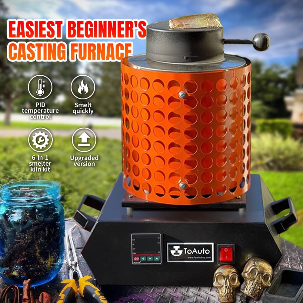 TOAUTO Gold Melting Furnace 1+3KG 1400W 2100F - TGF3000-V1.1